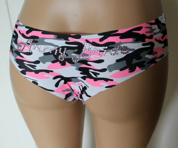 Army Bride Seamless Camo Print Custom Bridal Panties Bridal Shower