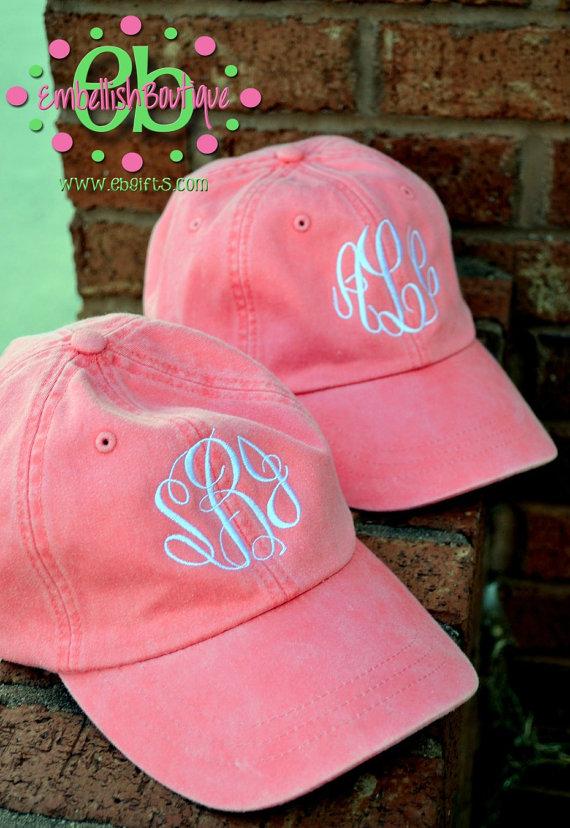 Mariage - SALE MONOGRAMMED Baseball Hat  ASSORTED Colors - Bridesmaid Gift - Bridal Shower