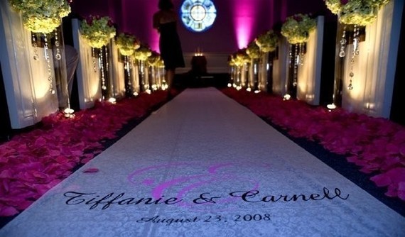 Wedding - Wedding Aisle Runner with Painted Monogram  (Multiple Lengths)- Free Monogram with Numerical Date*
