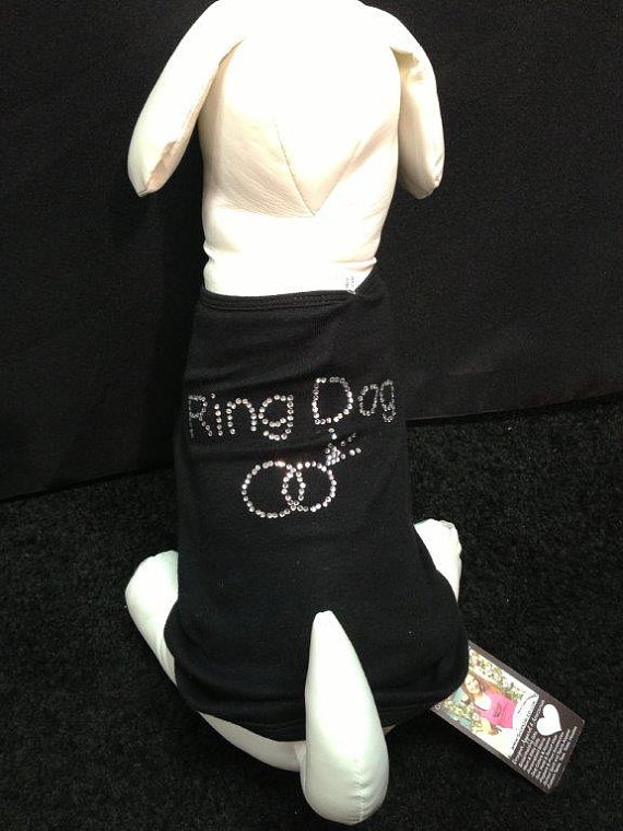 Mariage - Ring Bearer Doggie Companion Shirt  -   Ring Dog Wedding Tee   Dog Wedding Rhinestone T-shirt