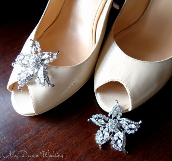 Mariage - Starfish Shoe Clips. Original Australian Crystals Starfish. Beach Wedding Rhinestones -Starfish Collection-401