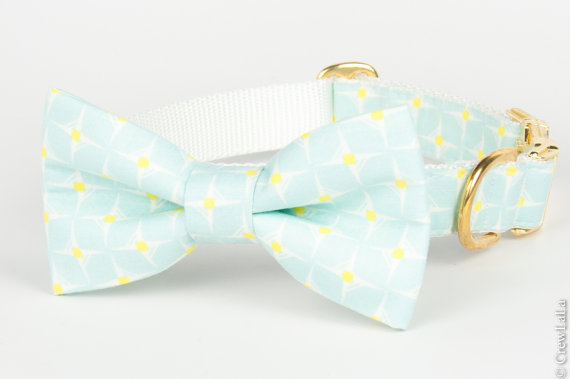 Wedding - Mod Twinkle Bow Tie Dog Collar