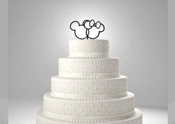 Hochzeit - Mickey and Minnie Wedding Cake Topper