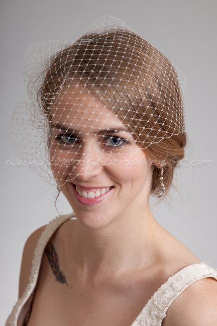 Свадьба - Bridal Birdcage Veil, Wedding Veil, White, Diamond White, Ivory or Black