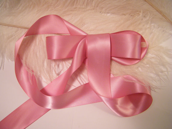 Hochzeit - Ribbon Pink Mauve / Dusty Rose 1 1/2"  Double Face Satin - DIY Wedding Bouquet & Gift Wrap Favor Box Ribbon - Craft Supplies -5 Yards