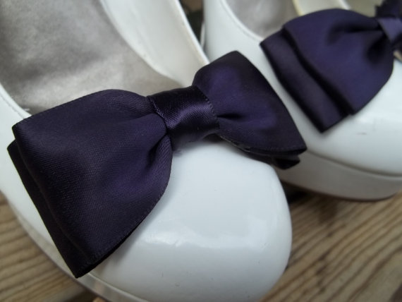Wedding - Bridal Shoe Clips, Wedding Shoe Clips, Satin Shoe Clips, Bridal Accessories, Wedding Accessories, Shoe Clips Only MANY COLORS AVAILABLE