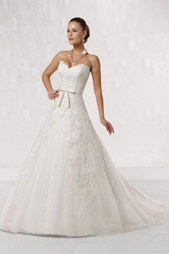 زفاف - Enchanting Sweetheart Ball Gown Satin Bridal Lace Wedding Dress