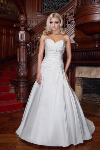 Свадьба - Refined And Elegant Crystals Sweetheart Natural Floor-Length A-Line Cheap Bridal Wedding Dress