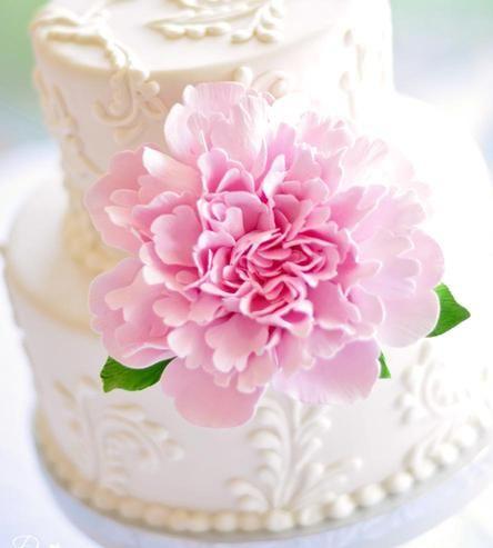 Mariage - Clay Peony Flower Cake Topper