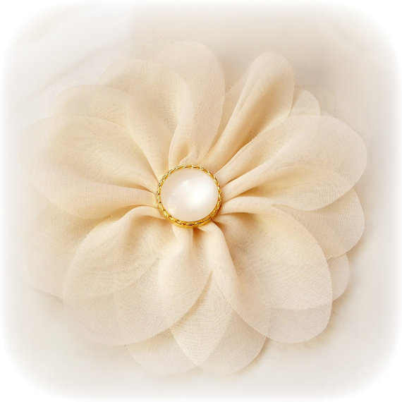 زفاف - Ivory Cream Flower headband baptism anemone Fits ALL ages Photography Prop Summer Boutique Pearl Gold Infant Newborn Toddlers Girls
