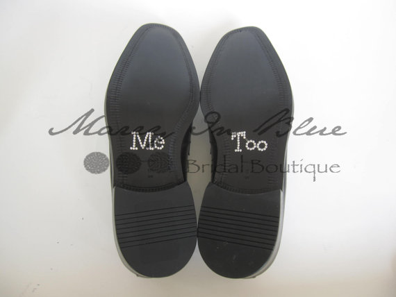 زفاف - Clear "Me Too" Shoe Sticker.  Rhinestone Wedding Shoe Sticker for Groom Wedding Shoes. Rhinestone Shoe Stickers. I Do Shoe Stickers