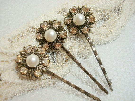 Mariage - Bridal hair pins, bobby pins, crystal hair pins, wedding hair pins, hair accessories, rhinestone hair pins