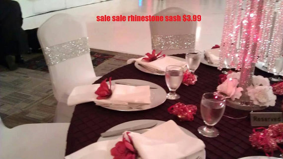Свадьба - SALE SALE SALE  Bling Chair Cover Sash Unique Elegant. Will Bring a life to your wedding. Special event Bling/Rhinestone Sash