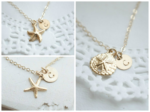 Wedding - Tiny Gold Initial Necklace 