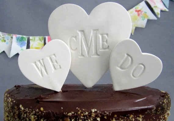 Свадьба - PERSONALIZED Heart Wedding Cake Topper