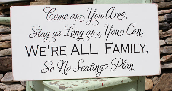 no seating chart for wedding sign