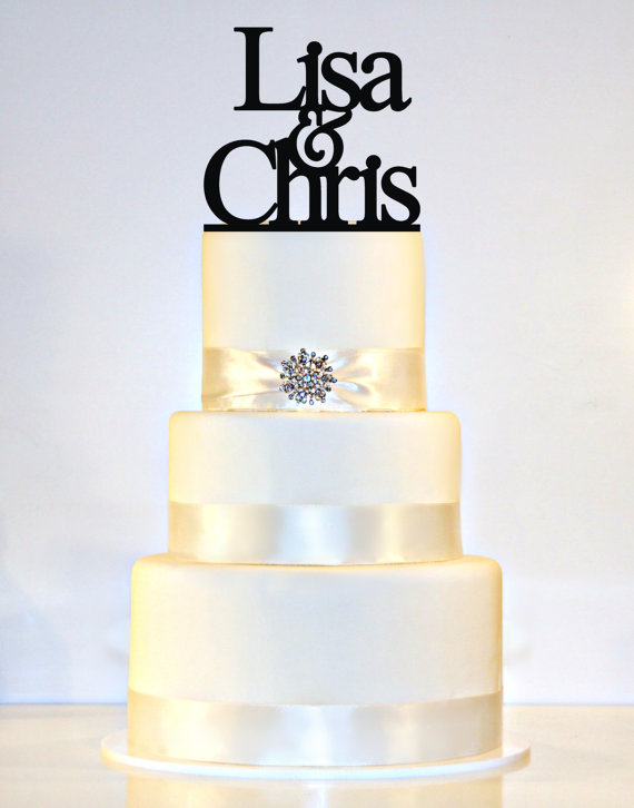 زفاف - Wedding Cake Topper Personalized with YOUR FIRST NAMES