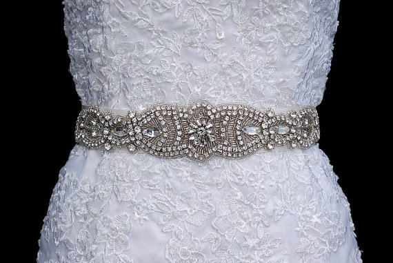 Hochzeit - Wedding Sash Belt , Bridal Sash Belt , Handmade Crystal Rhinestone Sash Belt , Wedding Sash , Bridal Belt , Bridal Sash