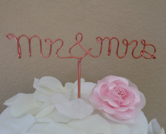 Mariage - Custom Cake Topper - Wedding Cake Topper, Mr & Mrs,Wire Cake Topper, Personalized Cake Topper, Unique Wedding Gift