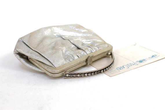 Mariage - 1960s Small Silver Clutch/ Vintage Wedding/ Flower Girl