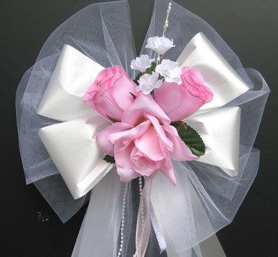 زفاف - Free Shipping 12 PEW BOWS Wedding Bouquet Bridal Silk flower Decoration Package centerpieces Roses and Dreams