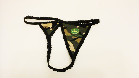 Mariage - John Deere Camo Thong G String Bachelorette Party Bridal Birthday Present Lingerie Gift Idea Valentine's Day