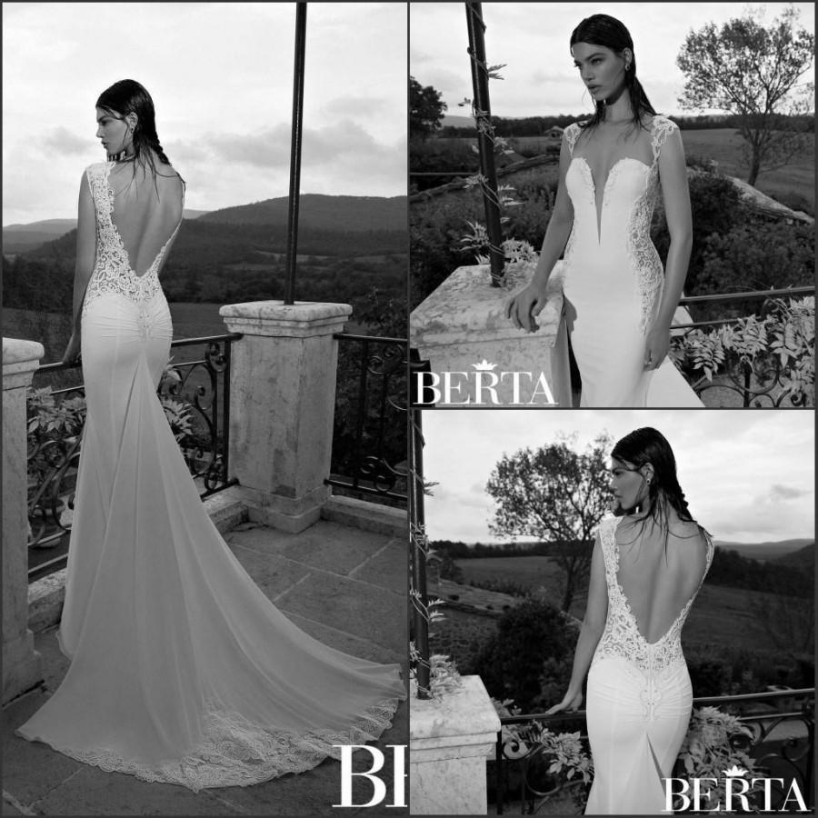 Wedding - Romantic Berta 2015 Mermaid Wedding Dresses Sweetheart Backless Lace Bodice Applique Bridal Gown Vintage Elegant Sexy Illusion Sheer Online with $125.79/Piece on Hjklp88's Store 