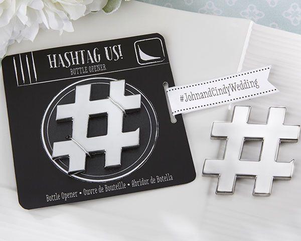 Wedding - Personalized Chrome Hash Tag Bottle Opener Favor