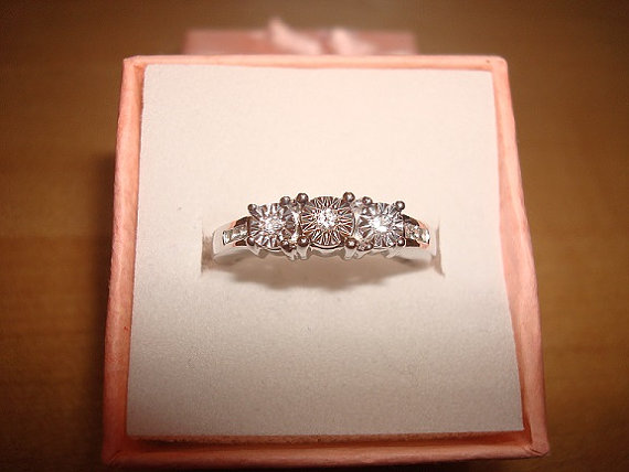 زفاف - Diamond Cut White Sapphire 925 Sterling Silver Engagement Ring Size 6