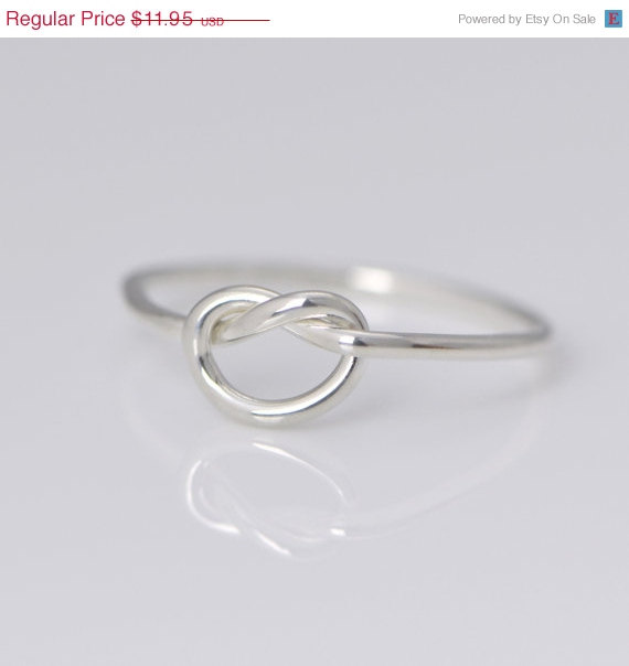 Hochzeit - Wedding Sale Love Knot Ring - Silver Ring - Knot Ring - Ring Jewelry - Handmade Ring - Custom Size Ring - Love Knot Jewelry