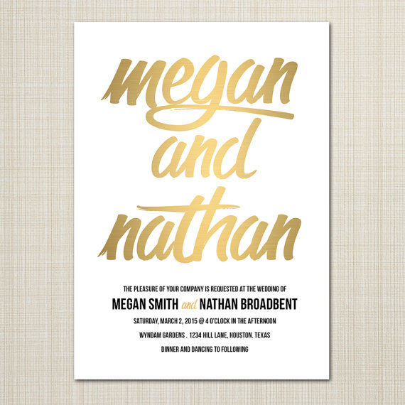 Mariage - wedding invitation - modern brushstrokes.