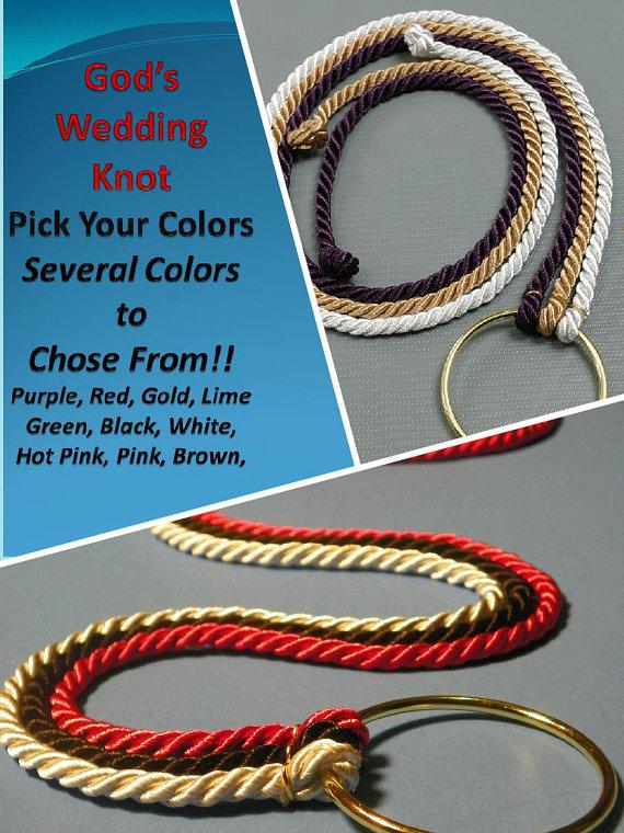 Mariage - Three Knots by God  - Pick Your Color - Cord of Three Strands, Reading & Tie -Very Nice