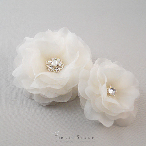 Hochzeit - Pure SILK Wedding Headpiece with Swarovski Crystal, Summer Wedding Hair  with Swarovski Crystal Rhinestones Wedding Hair Accessories