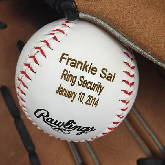 Wedding - Ring Bearer Gift, Personalized Baseball, Custom Wedding Gift, Engraved Baseball Gift for Ring Bearer