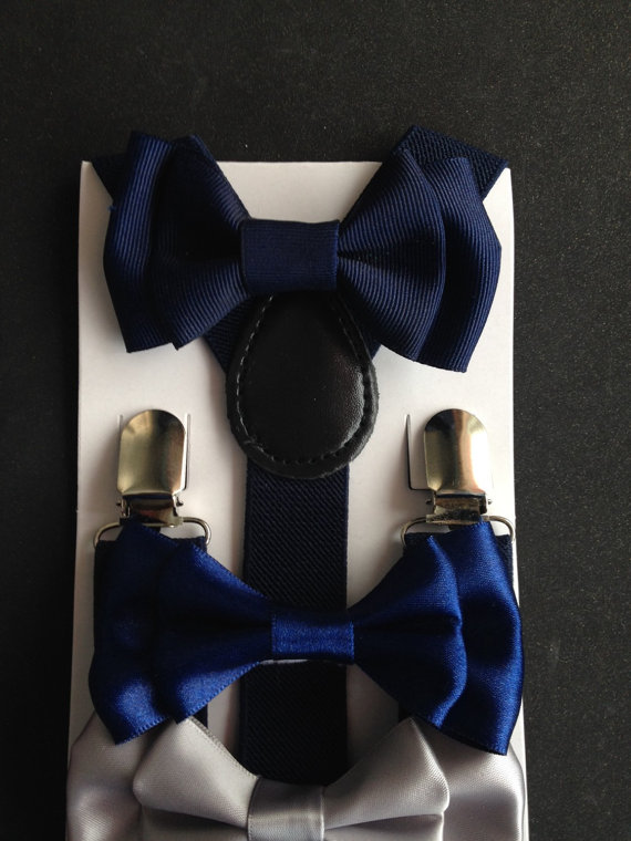 Mariage - Navy Blue Suspenders & Bowtie Set Newborn-Adult Navy Blue Baby Boy bowtie Suspender Boys Bowties Toddler Necktie Navy Mens Braces Photo Prop