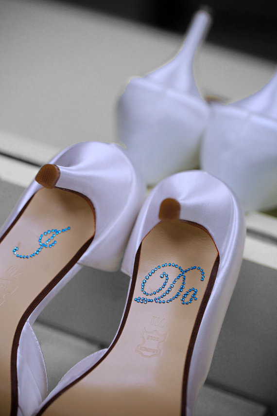 Свадьба - I DO Shoe Stickers in BLUE I Do Wedding Shoe Stickers - Blue I Do Wedding Shoe Appliques - I Do Shoe Stickers for your Bridal Shoes