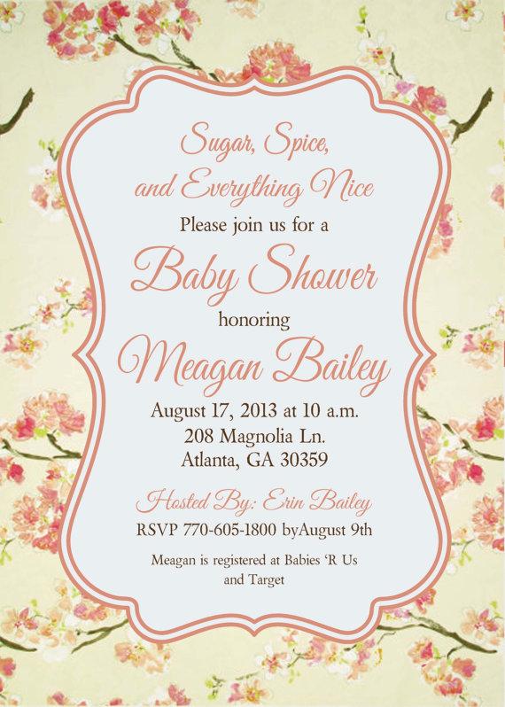 زفاف - Shabby Chic Girls Baby or Bridal Shower Birthday Tea Party Wedding Digital DIY Invitation Pink