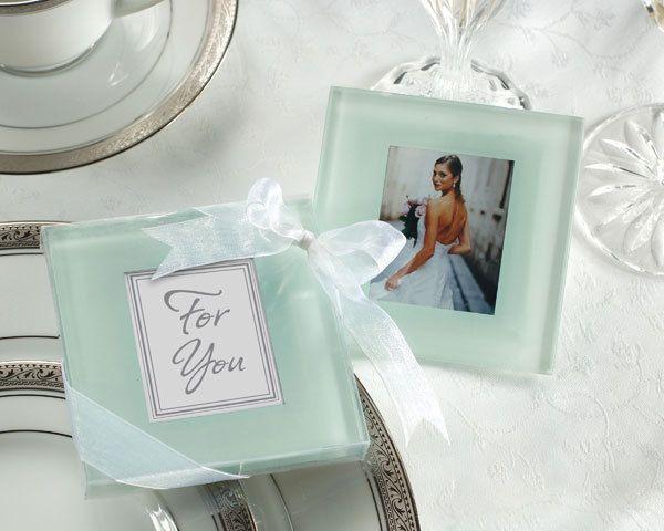 Wedding - Forever Photo Frosted Glass Coasters