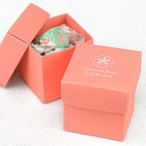 Wedding - Mix And Match Two-Piece Coral Favor Boxes (Set Of 25)
