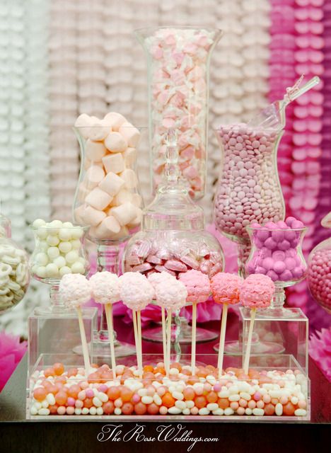 Свадьба - Ombre Pink Dessert Table Bridal/Wedding Shower Party Ideas