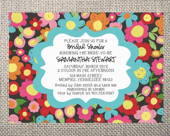 Свадьба - PRINTED or DIGITAL Flower Floral Bridal/Wedding Shower Invitations 5x7 Customized Floral Design 0.82 each