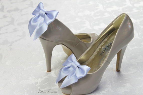 Mariage - Mauve Shoe Clips, Light Purple Satin Bow Shoe Clip, Purple Wedding Accessories Shoes Clip