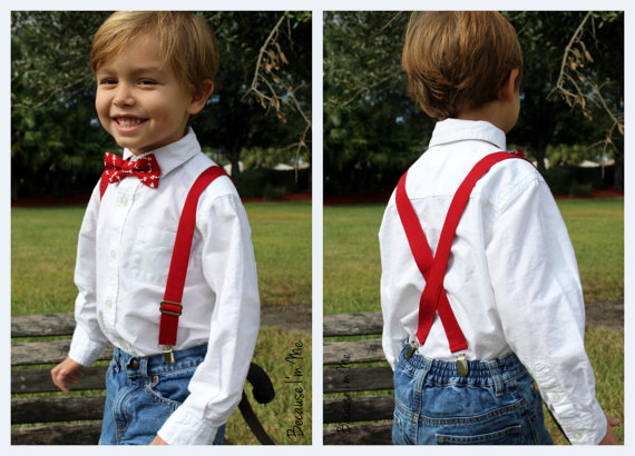 Wedding - Boys Cotton Suspenders, you choose the print, available in Infant, Toddler, Child sizes