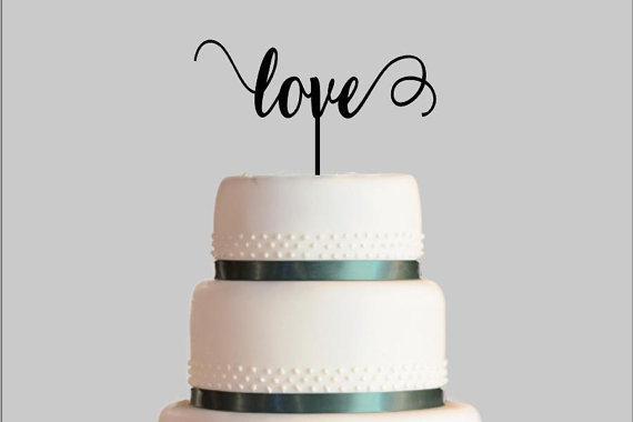 Wedding - Love Cake Topper, Wedding Cake Topper