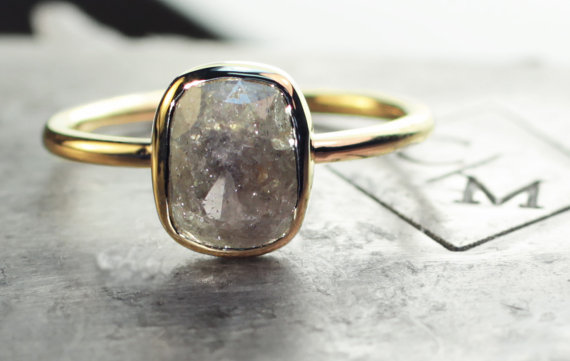 زفاف - 1.81 Carat Cool Grey Diamond Ring- Diamond Ring- Engagement Ring- Statement Ring