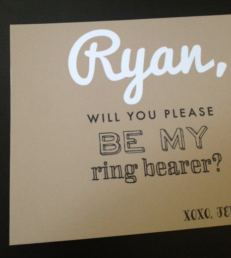 زفاف - Will You Be My Ring Bearer Card