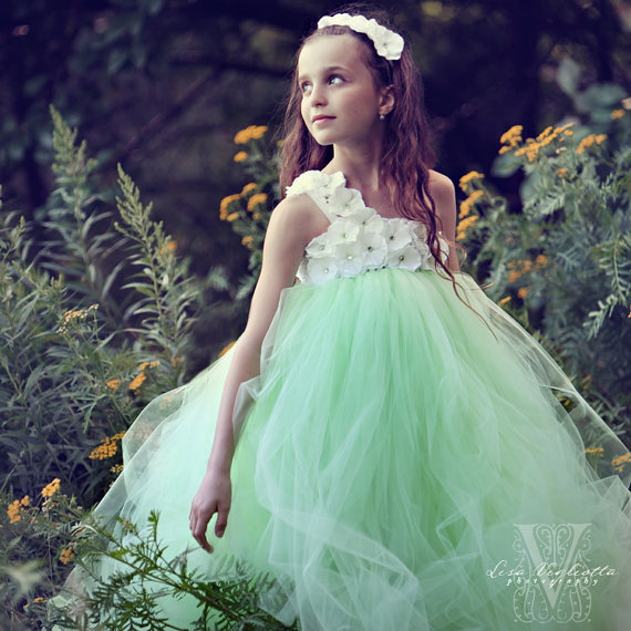 Mariage - Mint Flower Girl Dress-Tutu Dress..Birthday Tutu Dress.. Flower girl dress...Mint Tutu Dress.. Flower girl tutu
