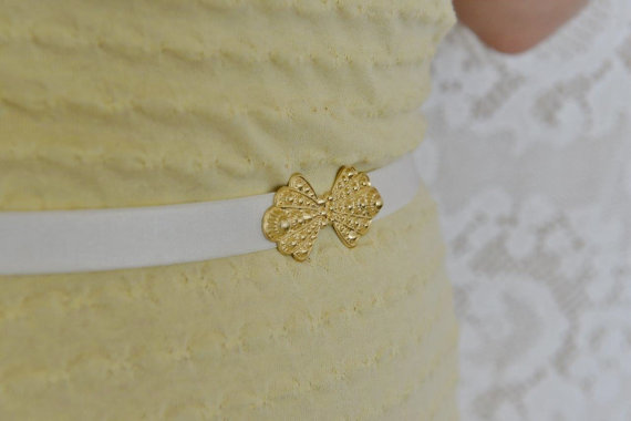 Hochzeit - Bridal Belt - Wedding Belt - Waist Belt - Gold Belt - White Belt - Wedding Accessories - Bridal Accessories - Wedding Dress Belt