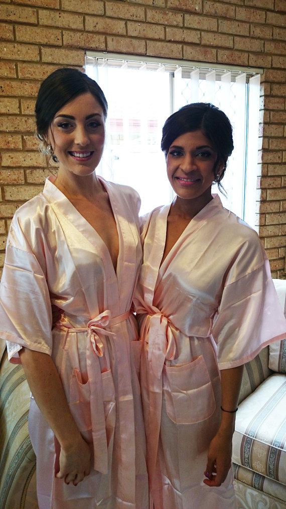 Mariage - bridal lingerie peignoir set personalized spa robe Yukata obi satin robes NOT  Set of 2 romantic wedding dress silk robes for bridesmaids