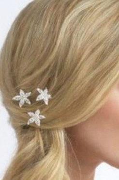 Hochzeit - Bridal Starfish Hair Pin Wedding Starfish Hair Jewelry Starfish Hair Accessory Hair Pins Set of 3